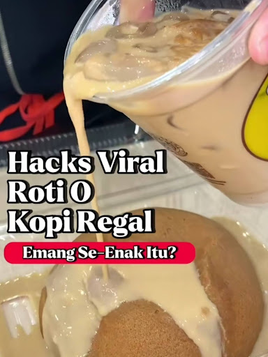 Roti O + Minuman Regal.